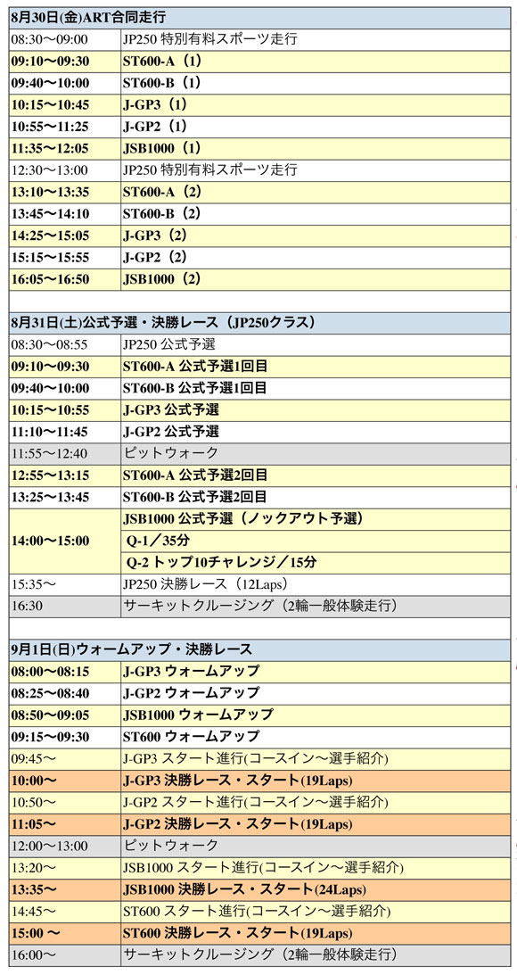 タイムテーブル