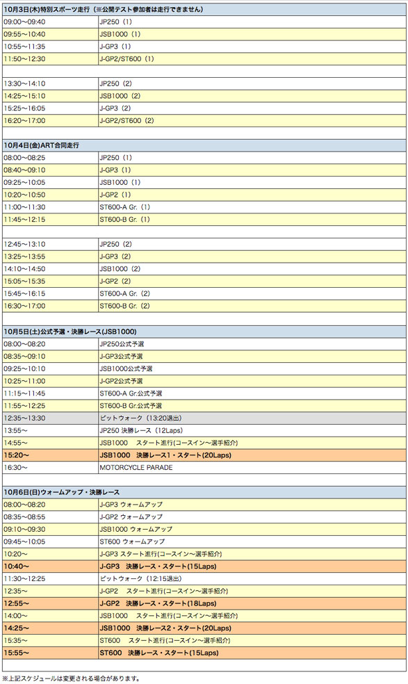 タイムテーブル